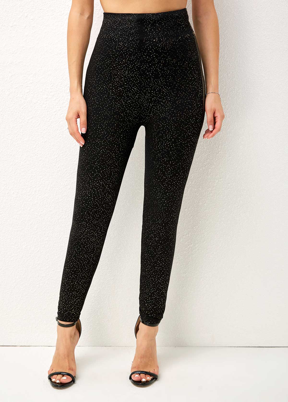 Skinny High Waist Hot Stamping Dot Pants