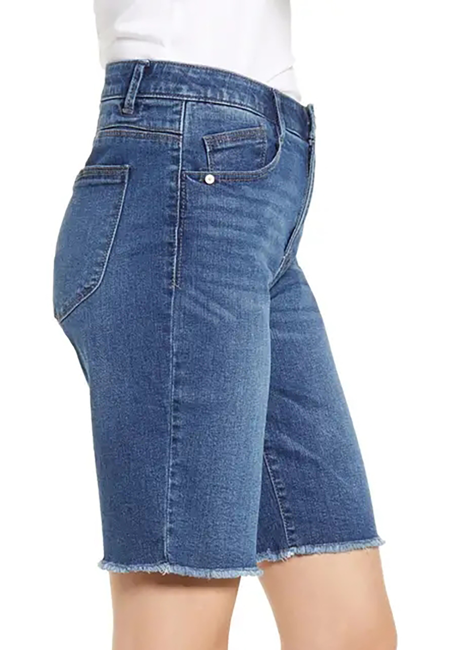 Button Up High Waisted Denim Blue Shorts